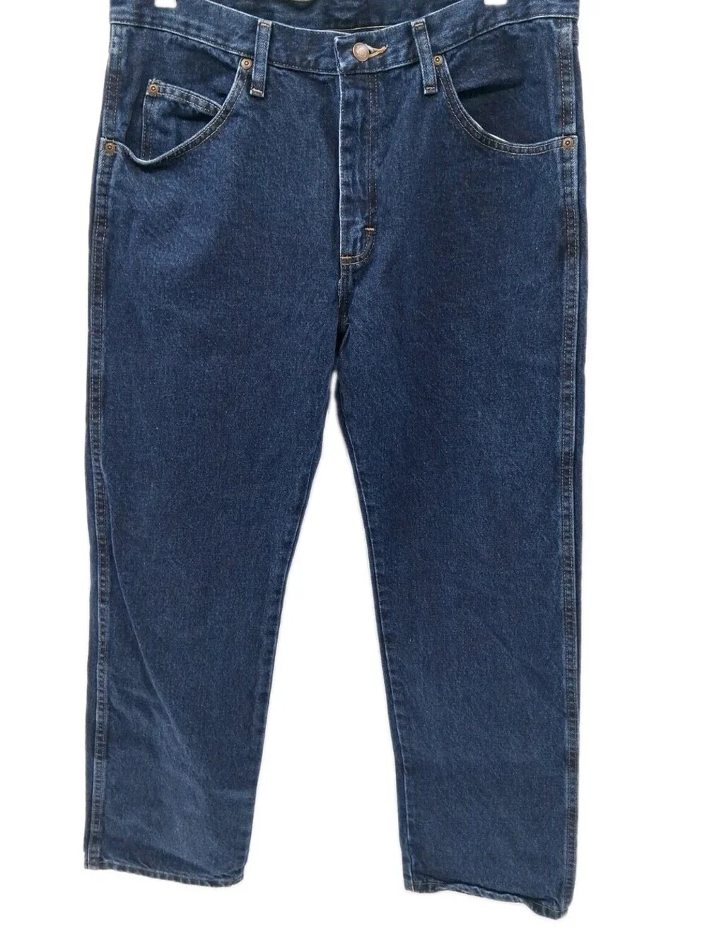 Wrangler Jeans Mens Size 34x29 Blue Denim Straight Fit Outdoor Work Wear Casual